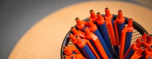 Orange and Blue Pens