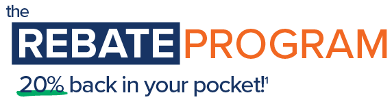 The Rebate Program: Get 20% back in your pocket, see disclosure one