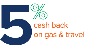 5% cash back on gas & travel