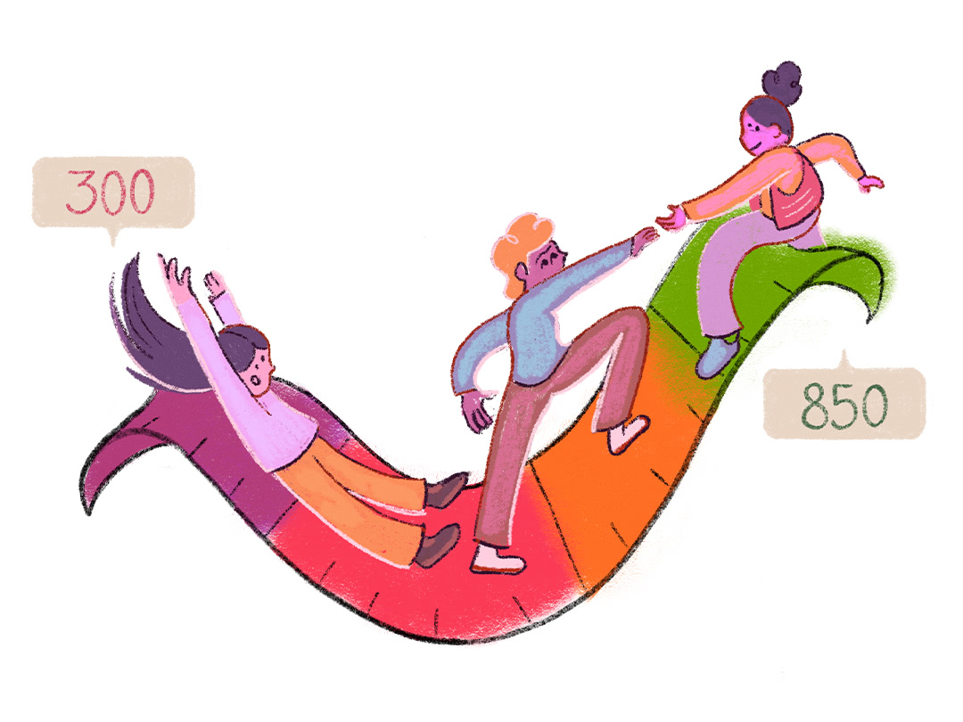 animation of kids learning about credit